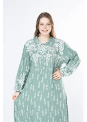 mervemoda فستان نسائي طويل من الفسكوز المنسوج مقاس كبير