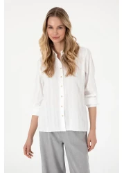 U.S. Polo Assn. Women's White Long Sleeve Shirt 50299631 -Vr013