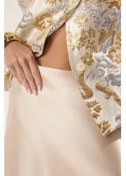  Collection Silver-Gold Ethnic Pattern Jacquard Woven Stylish Bottom Top Suit Tprss25Au00006