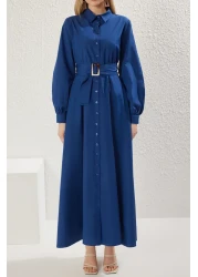  Modest Saks Belted Woven Shirt Dress Tctss25Eb00064