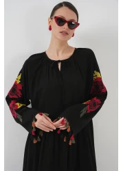 Bigdart Embroidered Long Dress 2534 - Black