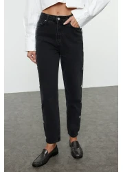  Collection Black Jewelled High Waist Mom Jeans Twoaw25Je00255
