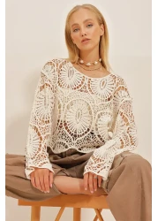 Trend Alaçatı Stili Women's Beige Knitted Premium Sweater ALC-X10701