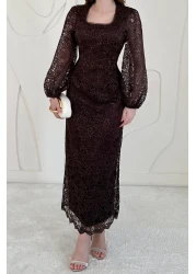 Elbee Fashion Woman Guipure Detailed Lace Dress