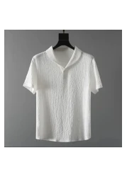 DWN WEAR Unisex Summer Lycra Crinkle Fabric - Short Sleeve T-Shirt and Sweatpants Set