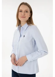 U.S. Polo Assn. Women's Light Blue Long Sleeve Basic Shirt 50297002 -Vr003