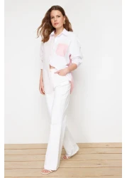  Collection Pink Color Blocked Oversize Wide Fit Woven Shirt TWOSS24GO00136