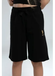 U.S. Polo Assn. قاعدة. بولو أسن. بدلة برمودا سوداء للبنات