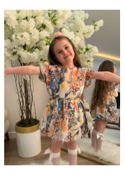 GÖKJOY BUTİK 3 Pieces Summer Colors Dreamy Linen Girl's Skirt Suit