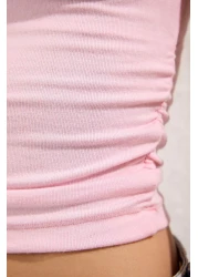  Collection بلوزة محبوكة برباط / ثنيات باللون الوردي الفاتح