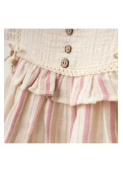 Lumia Baby فستان سيم مفصل بأزرار بأزرار للطفلة الرضيعة