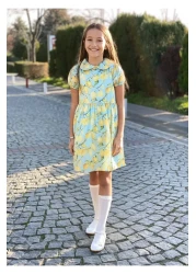 HC Kids Wear Girl's Baby Collar Lemon Print Dress