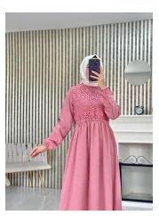 Moda Krash Linen Summer Dress - Lace Detail