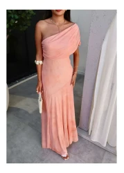 ESRAHELVACI One Shoulder Tie Dye Pattern Dress