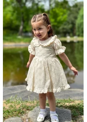 Baby Animals Baby Girl Dress Girl's Dress Birthday Party Wedding Dress Ruched Short Sleeve Lined Dress