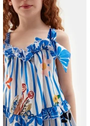 Tyess Bg Store فستان بناتي منقوش 23ss1tj4920