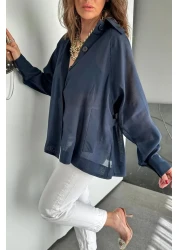 Suzi Buttoned Chiffon Design Shirt 5002