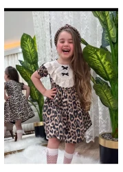 CECEYKİDS Trend Girl Dress Lined Balloon Sleeve