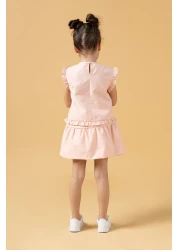 Minipodyum طقم صيفي مكون من قطعتين بتنورة بالون للفتيات مع تفاصيل فيونكة