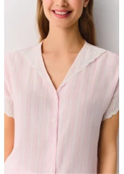 Suwen Pink Line Masculine Pajama Set