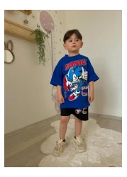 JELİBOOM Sonic Male Child Shorts Kit %100 Organic Cotton