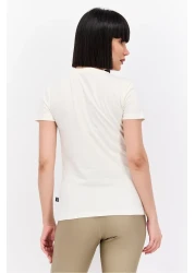 Puma بلوزة رياضية نسائية مناسبة للتدريب، باللون البيج