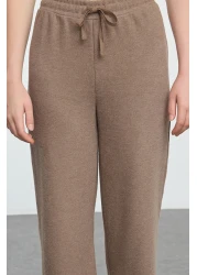  Collection Mink Colored Wide Leg Ribbed Trousers - TWOAW25PL00017