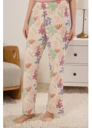  Collection Pink Cotton Floral Slogan Knitted Pajama Set