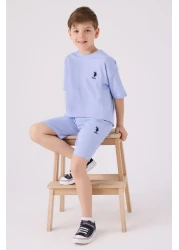 U.S. Polo Assn. بدلة برمودا للأولاد باللون الأزرق