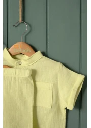 Montisu 100% قطن موسلين قطن، طقم أطفال رضع، قطعتان (تي شيرت + شورت)