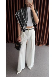 HAZELANNA بنطلون بوليفيسكون أبيض