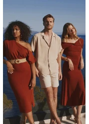  Collection Tile Asymmetric Collar Knitted Stylish Evening Dress Night Graduation Dress Tprss24El00046