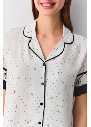 Suwen طقم بيجامة ذكر مونوغرام