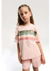 U.S. Polo Assn. بدلة برمودا للفتيات مرخصة من U.S. Polo Assn