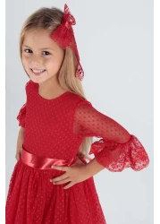 AHENGİM فستان سهرة تريند للفتيات - إبزيم و دانتيل تول، Ak2209