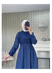 Moda Krash فستان صيفي من الكتان بتفاصيل دانتيل