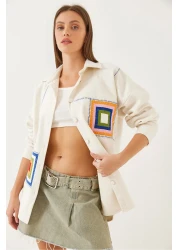 Bianco Lucci Women's Embroidery Detailed Stitched Shirt 60351009