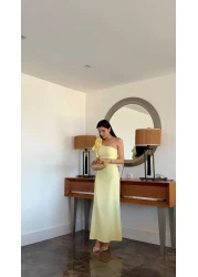 HAZELANNA Yellow Dress with Brooch