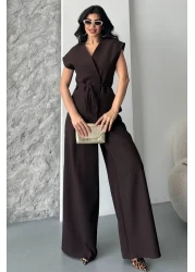 spirituel طقم نسائي مكون من قطعتين من الأعلى والأسفل وأربطة وفضفاضة ومتدلية صيفية بأكمام قصيرة معطف كيمونو بنطلون بالازو