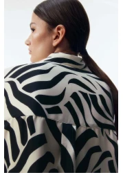 H&M قميص منتجع من قماش التويل