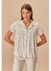 Suwen طقم بيجامة رجالي على شكل فراشة