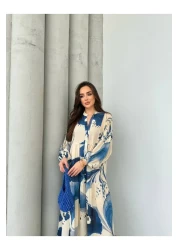 PREMİER VİE Hijab New Season Blue Color Viscose Dress