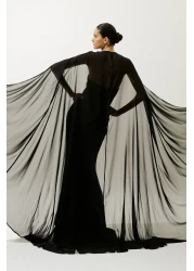 Manuka فستان سهرة فرنسي معطف أسود