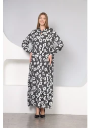 mervemoda Cotton woven fabric - Women's long sleeved summer dress