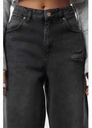  Collection Anthracite Colored - Low Waist Wide Leg Jeans Twoss24Je00147