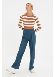  Collection High Waist Wide Leg Woven Trousers - Petrol Twoaw22Pl0066