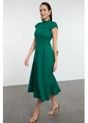 Collection Green A-Line Pleated Woven Stylish Evening Dress Night Graduation Dress Tpraw25El00151