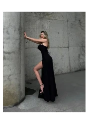 Nika Fashion فستان بفتحة على الصدر