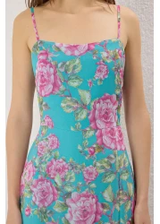  Collection Pink Floral A-Line Midi Woven Dress Twoss23El01872