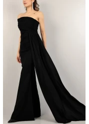 Secret Passion Lingerie فستان طويل أنيق من القماش المرن بكتف واحد وذيل جانبي ومفصل على شكل سمكة 582108 684